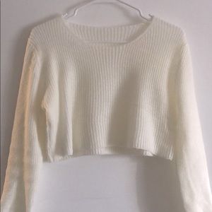 cropped white sweater